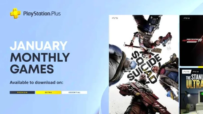 PS Plus Monthly Games for January 2025 featuring Suicide Squad, Need for Speed, and The Stanley Parable